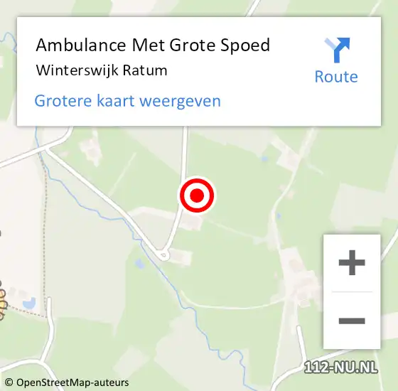 Locatie op kaart van de 112 melding: Ambulance Met Grote Spoed Naar Winterswijk Ratum op 9 maart 2024 15:27