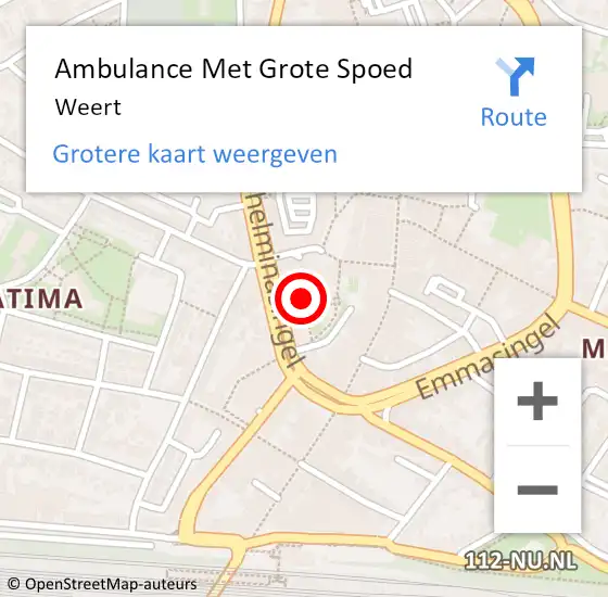 Locatie op kaart van de 112 melding: Ambulance Met Grote Spoed Naar Weert op 9 maart 2024 17:45