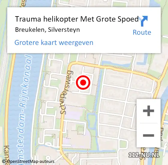 Locatie op kaart van de 112 melding: Trauma helikopter Met Grote Spoed Naar Breukelen, Silversteyn op 9 maart 2024 19:11