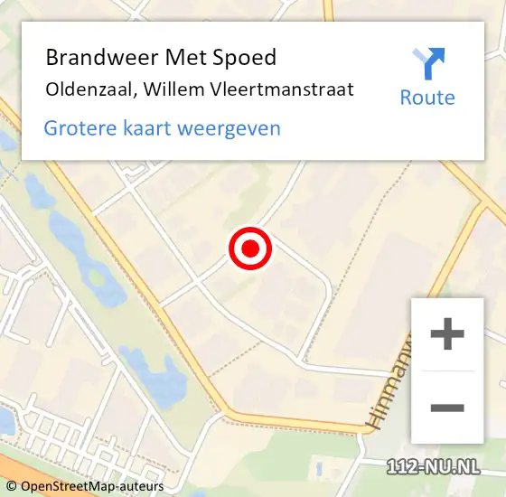 Locatie op kaart van de 112 melding: Brandweer Met Spoed Naar Oldenzaal, Willem Vleertmanstraat op 9 maart 2024 20:54