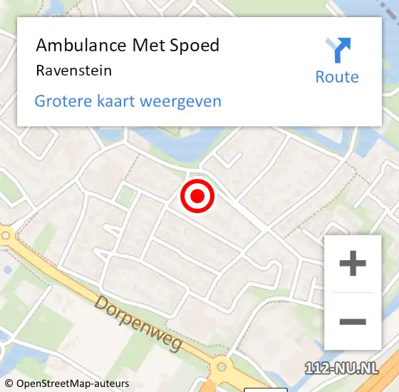 Locatie op kaart van de 112 melding: Ambulance Met Spoed Naar Ravenstein op 9 maart 2024 20:59