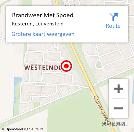 Locatie op kaart van de 112 melding: Brandweer Met Spoed Naar Kesteren, Leuvenstein op 9 maart 2024 21:46