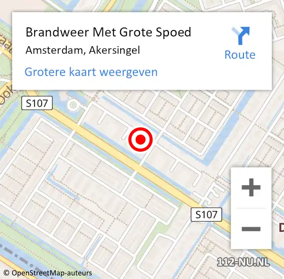 Locatie op kaart van de 112 melding: Brandweer Met Grote Spoed Naar Amsterdam, Akersingel op 9 maart 2024 21:57