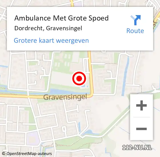 Locatie op kaart van de 112 melding: Ambulance Met Grote Spoed Naar Dordrecht, Gravensingel op 9 maart 2024 23:43