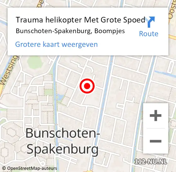 Locatie op kaart van de 112 melding: Trauma helikopter Met Grote Spoed Naar Bunschoten-Spakenburg, Boompjes op 10 maart 2024 00:55