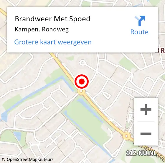 Locatie op kaart van de 112 melding: Brandweer Met Spoed Naar Kampen, Rondweg op 10 maart 2024 02:00