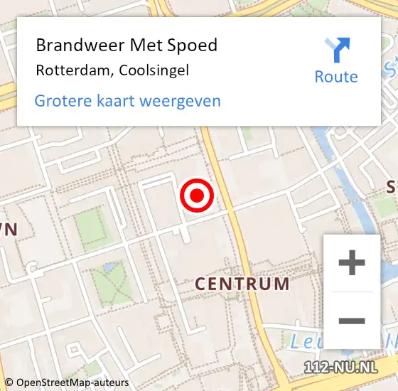 Locatie op kaart van de 112 melding: Brandweer Met Spoed Naar Rotterdam, Coolsingel op 10 maart 2024 02:54