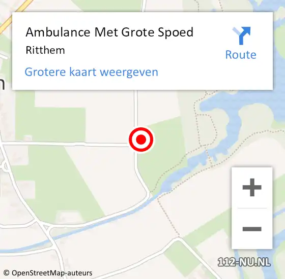 Locatie op kaart van de 112 melding: Ambulance Met Grote Spoed Naar Ritthem op 10 maart 2024 07:22
