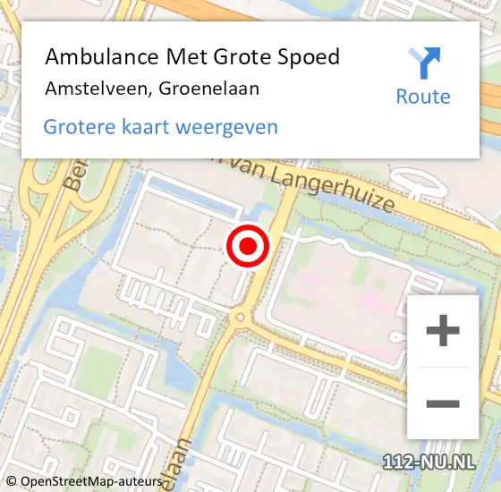 Locatie op kaart van de 112 melding: Ambulance Met Grote Spoed Naar Amstelveen, Groenelaan op 10 maart 2024 07:30