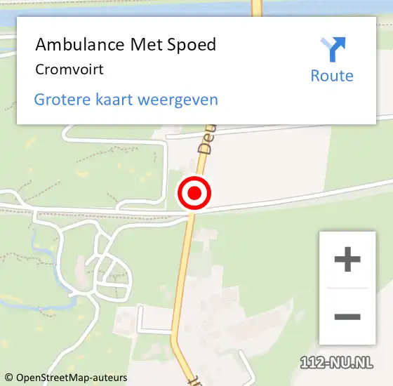 Locatie op kaart van de 112 melding: Ambulance Met Spoed Naar Cromvoirt op 10 maart 2024 07:47