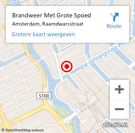 Locatie op kaart van de 112 melding: Brandweer Met Grote Spoed Naar Amsterdam, Raamdwarsstraat op 10 maart 2024 09:27