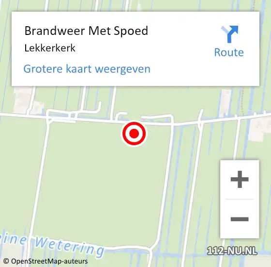 Locatie op kaart van de 112 melding: Brandweer Met Spoed Naar Lekkerkerk op 10 maart 2024 11:22