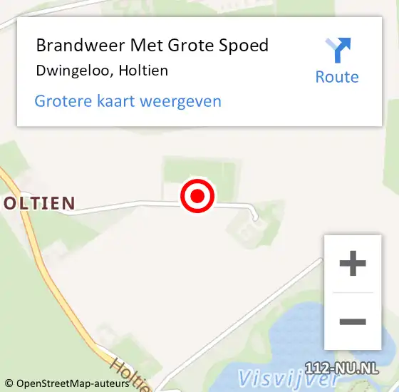 Locatie op kaart van de 112 melding: Brandweer Met Grote Spoed Naar Dwingeloo, Holtien op 10 maart 2024 15:48