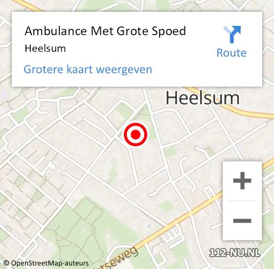 Locatie op kaart van de 112 melding: Ambulance Met Grote Spoed Naar Heelsum op 10 maart 2024 16:14
