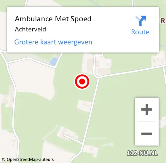 Locatie op kaart van de 112 melding: Ambulance Met Spoed Naar Achterveld op 10 maart 2024 16:29