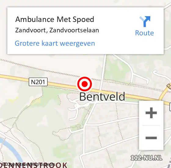 Locatie op kaart van de 112 melding: Ambulance Met Spoed Naar Zandvoort, Zandvoortselaan op 10 maart 2024 17:53