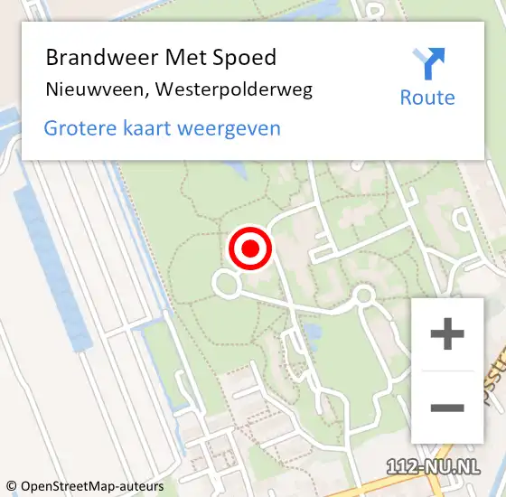 Locatie op kaart van de 112 melding: Brandweer Met Spoed Naar Nieuwveen, Westerpolderweg op 10 maart 2024 18:09