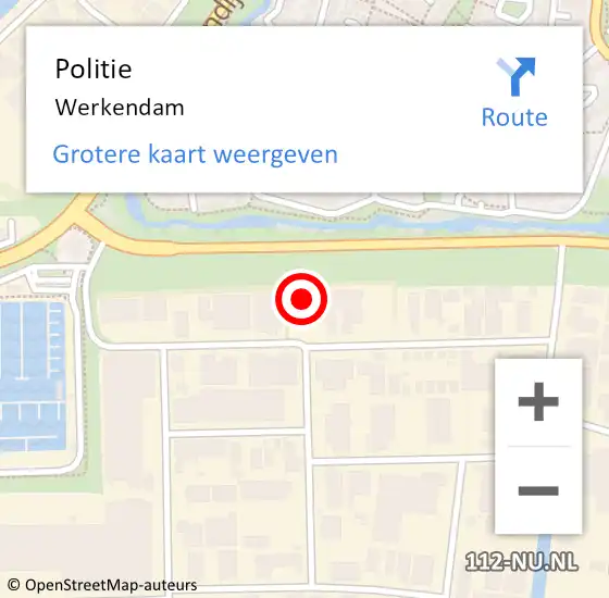 Locatie op kaart van de 112 melding: Politie Werkendam op 10 maart 2024 19:38