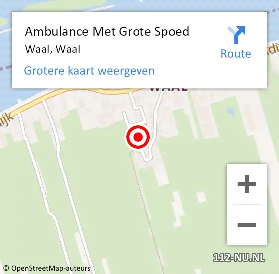 Locatie op kaart van de 112 melding: Ambulance Met Grote Spoed Naar Waal, Waal op 10 maart 2024 20:22