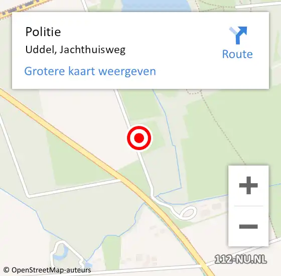 Locatie op kaart van de 112 melding: Politie Uddel, Jachthuisweg op 10 maart 2024 20:25