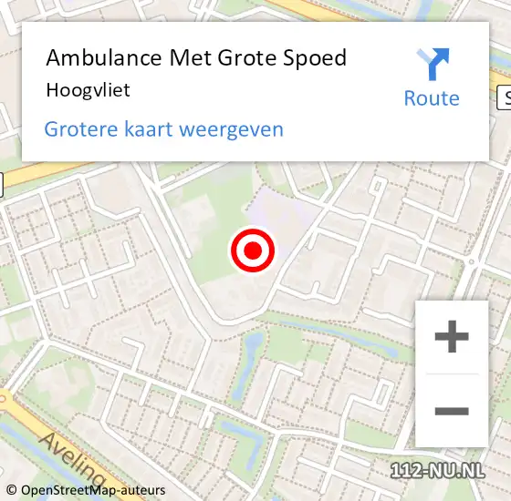 Locatie op kaart van de 112 melding: Ambulance Met Grote Spoed Naar Hoogvliet op 10 maart 2024 21:11