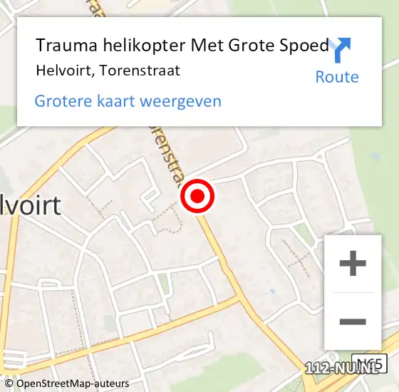Locatie op kaart van de 112 melding: Trauma helikopter Met Grote Spoed Naar Helvoirt, Torenstraat op 10 maart 2024 23:04
