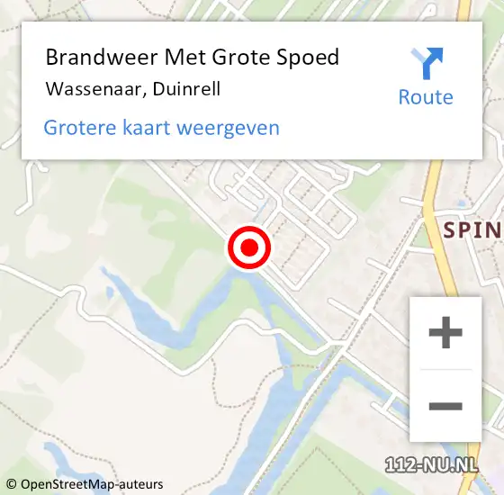Locatie op kaart van de 112 melding: Brandweer Met Grote Spoed Naar Wassenaar, Duinrell op 10 maart 2024 23:05