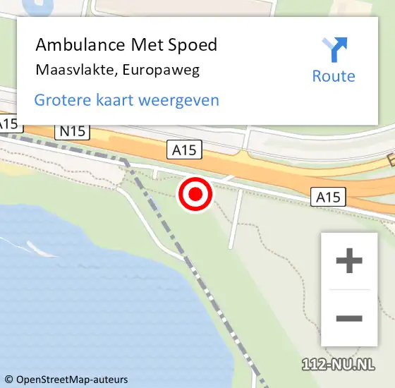 Locatie op kaart van de 112 melding: Ambulance Met Spoed Naar Maasvlakte, Europaweg op 10 maart 2024 23:23