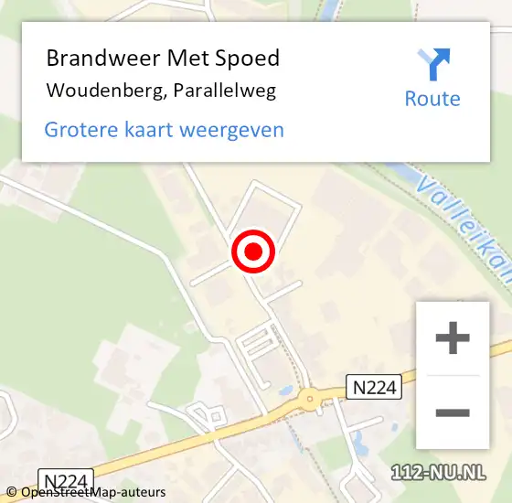 Locatie op kaart van de 112 melding: Brandweer Met Spoed Naar Woudenberg, Parallelweg op 11 maart 2024 02:19