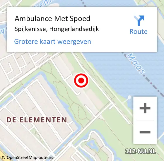 Locatie op kaart van de 112 melding: Ambulance Met Spoed Naar Spijkenisse, Hongerlandsedijk op 11 maart 2024 03:48