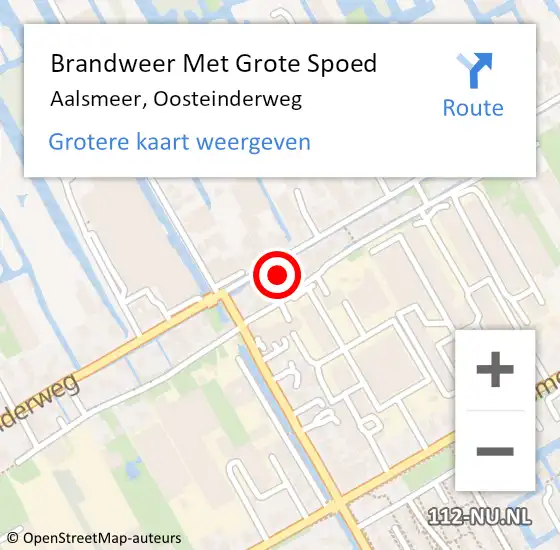 Locatie op kaart van de 112 melding: Brandweer Met Grote Spoed Naar Aalsmeer, Oosteinderweg op 11 maart 2024 06:49