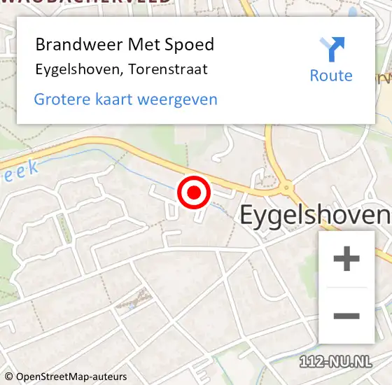 Locatie op kaart van de 112 melding: Brandweer Met Spoed Naar Eygelshoven, Torenstraat op 11 maart 2024 07:49