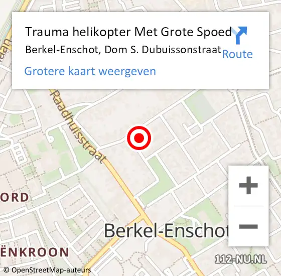 Locatie op kaart van de 112 melding: Trauma helikopter Met Grote Spoed Naar Berkel-Enschot, Dom S. Dubuissonstraat op 11 maart 2024 09:01