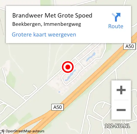 Locatie op kaart van de 112 melding: Brandweer Met Grote Spoed Naar Beekbergen, Immenbergweg op 11 maart 2024 10:13