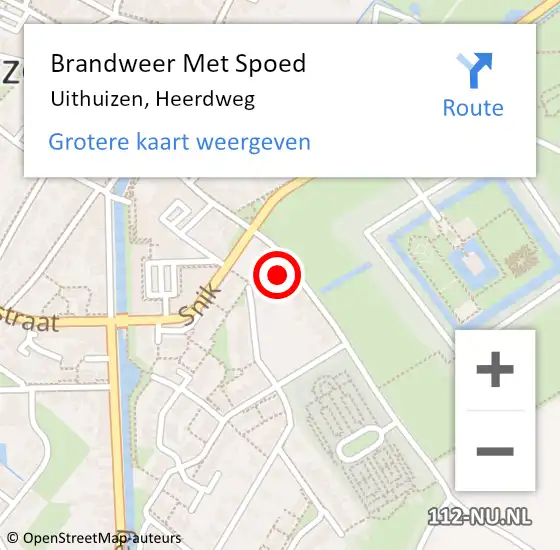 Locatie op kaart van de 112 melding: Brandweer Met Spoed Naar Uithuizen, Heerdweg op 11 maart 2024 11:09