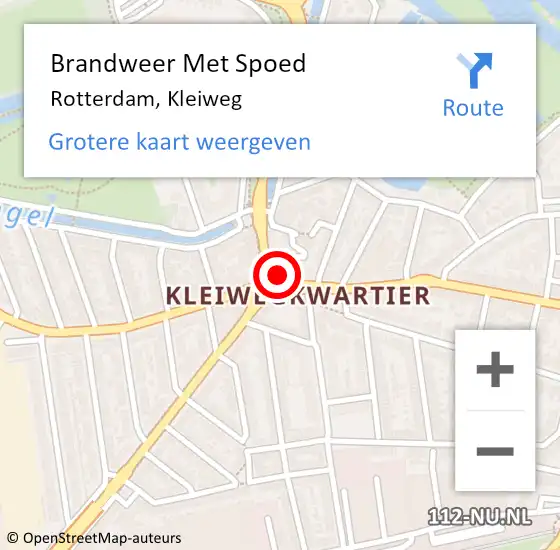 Locatie op kaart van de 112 melding: Brandweer Met Spoed Naar Rotterdam, Kleiweg op 11 maart 2024 11:30