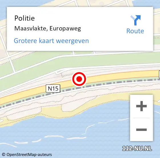Locatie op kaart van de 112 melding: Politie Maasvlakte, Europaweg op 11 maart 2024 12:32