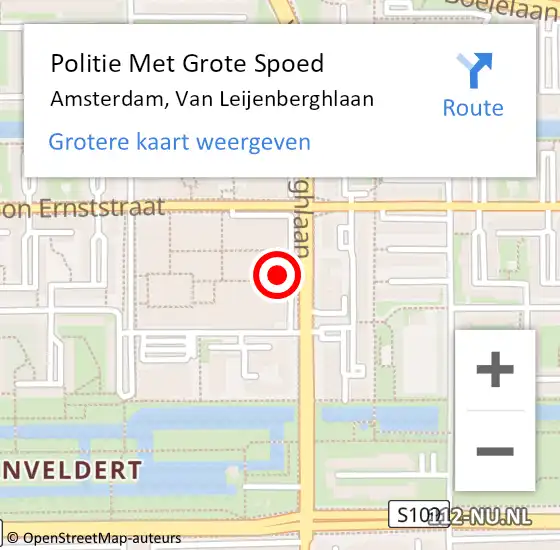 Locatie op kaart van de 112 melding: Politie Met Grote Spoed Naar Amsterdam, Van Leijenberghlaan op 11 maart 2024 12:52