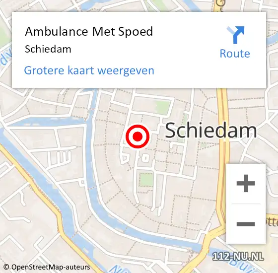 Locatie op kaart van de 112 melding: Ambulance Met Spoed Naar Schiedam op 11 maart 2024 13:10