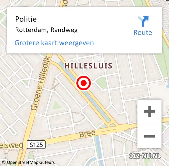 Locatie op kaart van de 112 melding: Politie Rotterdam, Randweg op 11 maart 2024 15:18