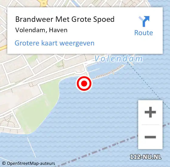 Locatie op kaart van de 112 melding: Brandweer Met Grote Spoed Naar Volendam, Haven op 11 maart 2024 16:01