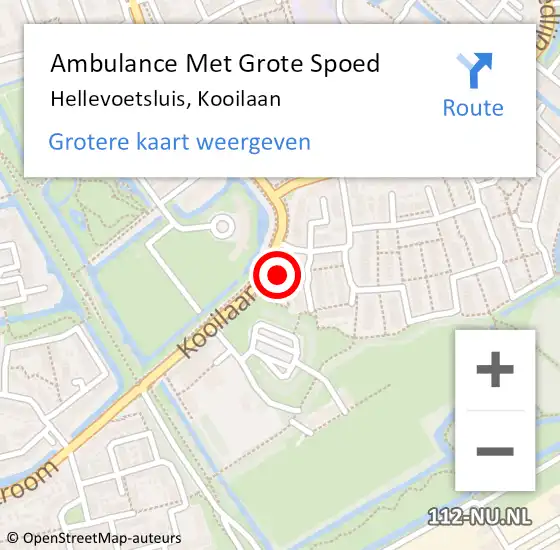 Locatie op kaart van de 112 melding: Ambulance Met Grote Spoed Naar Hellevoetsluis, Kooilaan op 11 maart 2024 16:05
