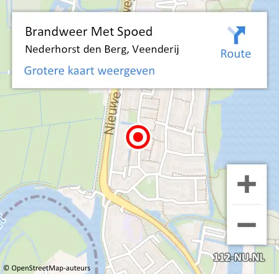 Locatie op kaart van de 112 melding: Brandweer Met Spoed Naar Nederhorst den Berg, Veenderij op 11 maart 2024 16:26