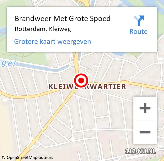 Locatie op kaart van de 112 melding: Brandweer Met Grote Spoed Naar Rotterdam, Kleiweg op 11 maart 2024 16:52
