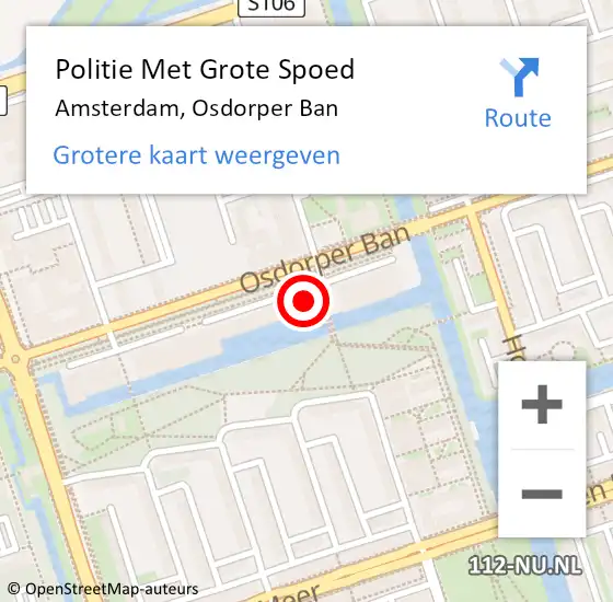Locatie op kaart van de 112 melding: Politie Met Grote Spoed Naar Amsterdam, Osdorper Ban op 11 maart 2024 17:45