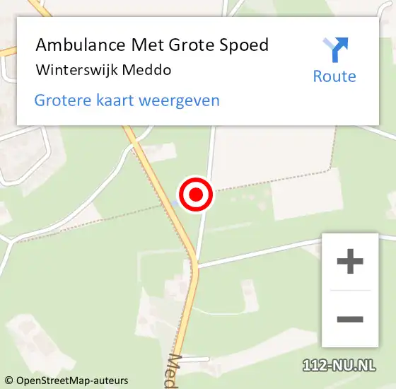 Locatie op kaart van de 112 melding: Ambulance Met Grote Spoed Naar Winterswijk Meddo op 11 maart 2024 19:12