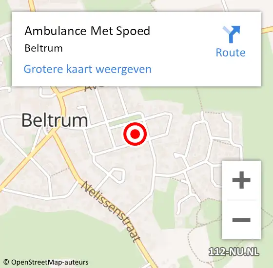 Locatie op kaart van de 112 melding: Ambulance Met Spoed Naar Beltrum op 11 maart 2024 20:21