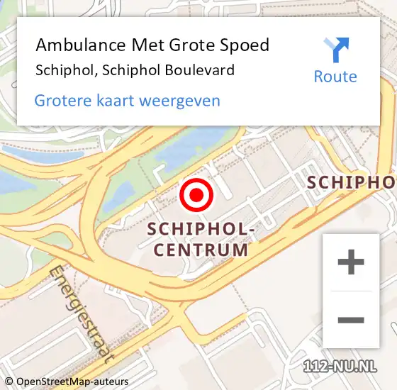 Locatie op kaart van de 112 melding: Ambulance Met Grote Spoed Naar Schiphol, Schiphol Boulevard op 11 maart 2024 21:48