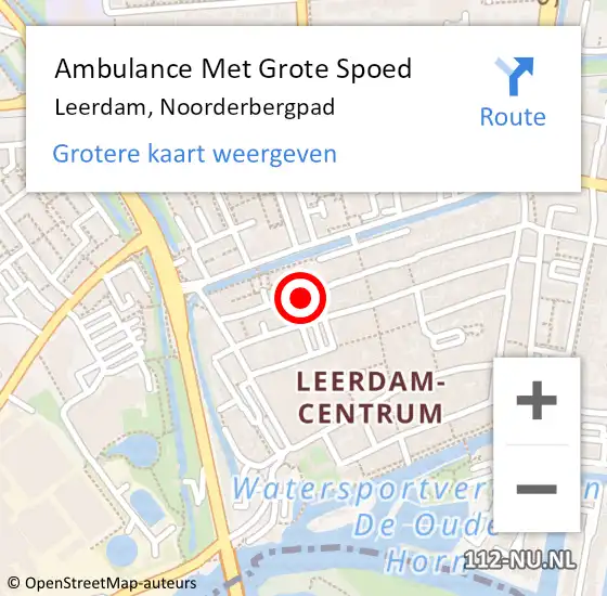 Locatie op kaart van de 112 melding: Ambulance Met Grote Spoed Naar Leerdam, Noorderbergpad op 12 maart 2024 02:34