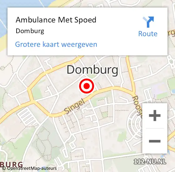Locatie op kaart van de 112 melding: Ambulance Met Spoed Naar Domburg op 12 maart 2024 04:31